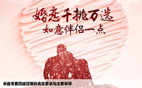 永德免费同城征婚的真实要求与注意事项